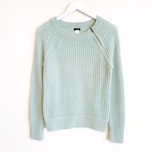 J. Crew Ribbed Wool Mohair Zipper Sweater